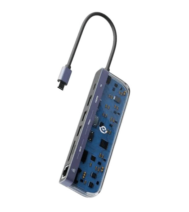 Хаб Powerology 7-IN-1 USB-C Multi Hub/Crystalline Series PD100W