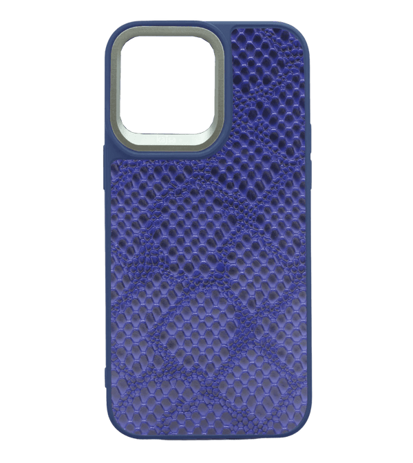 Чехол Kajsa Glamorous Collection Complex Lizard For iPhone 15 Pro Blue