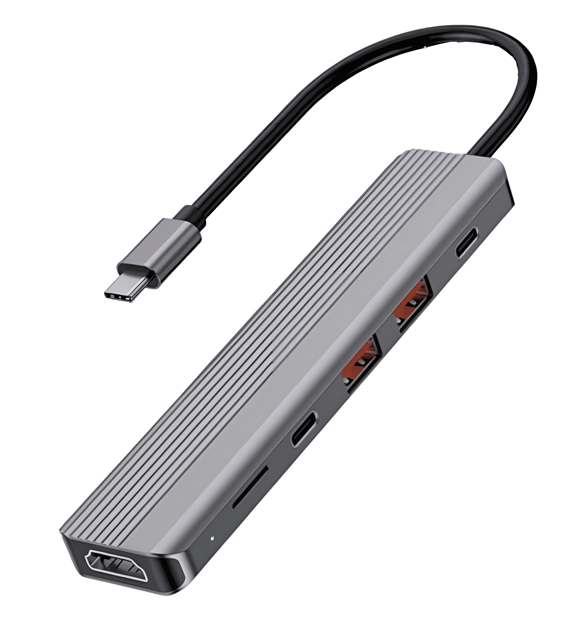 Хаб Powerology 6 in 1 Slim 4K HDMI USB-C HUB 10Gbps Data Transfer PD 100W USB 3.2