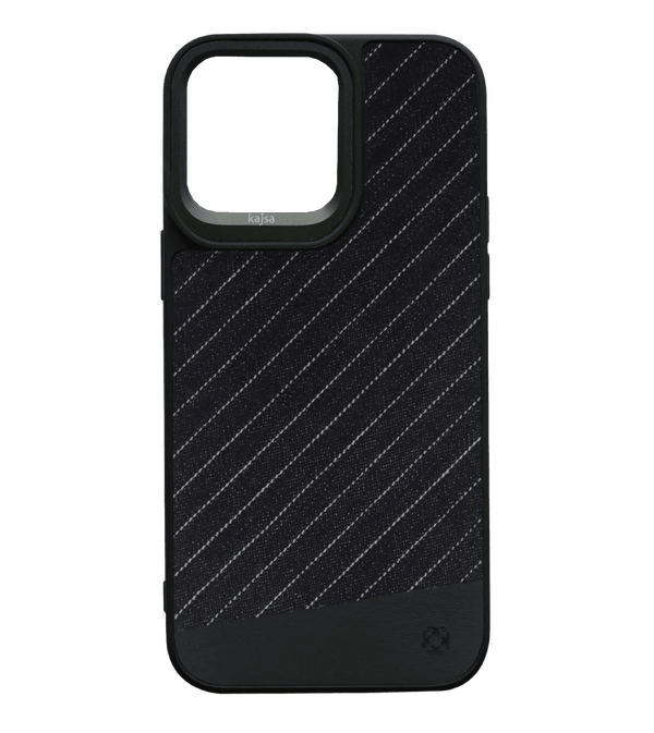 Чехол Kajsa Denim Collection Stripe Gentlement For iPhone 15 Pro Max Black