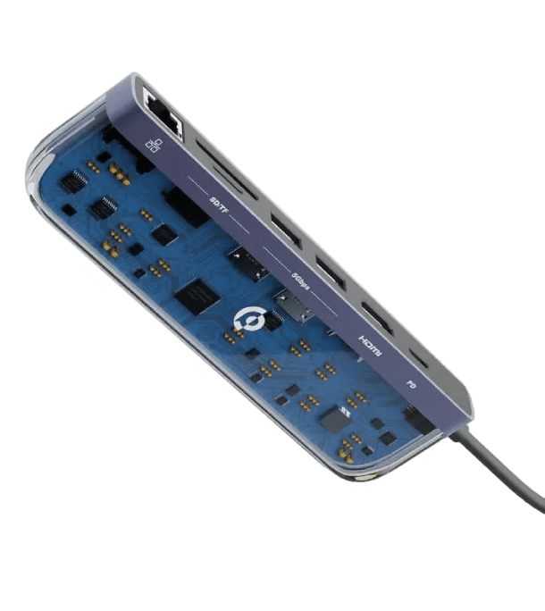 Хаб Powerology 7-IN-1 USB-C Multi Hub/Crystalline Series PD100W