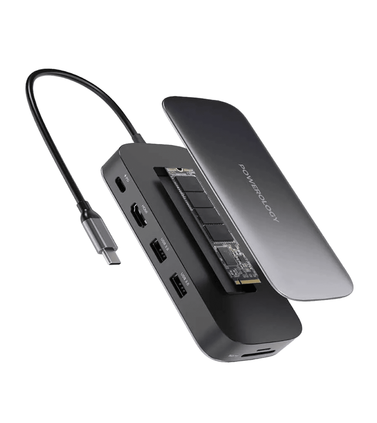 Хаб Powerology 512GB USB-C Hub SSD Drive