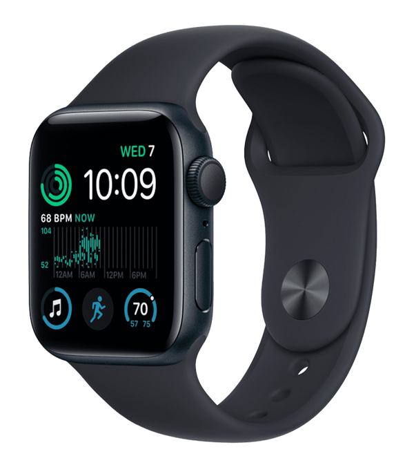 P/Y Apple Watch SE 2-avlod/Midnight alyuminiy korpus/Midnight sport bandi 44MM