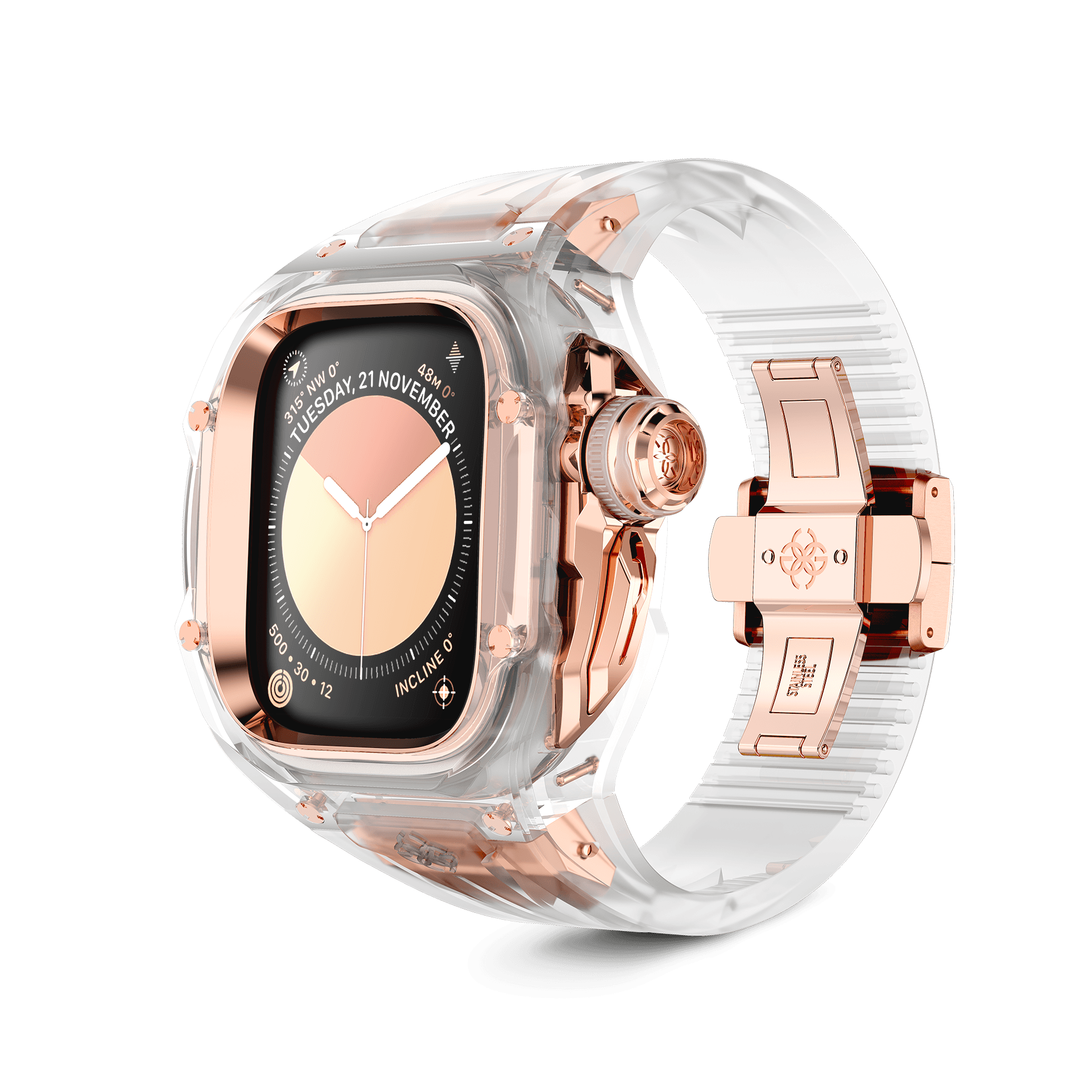 Корпус Golden Concept Apple Watch Case / Racing Sport  - CRYSTAL ROSE 49 MM