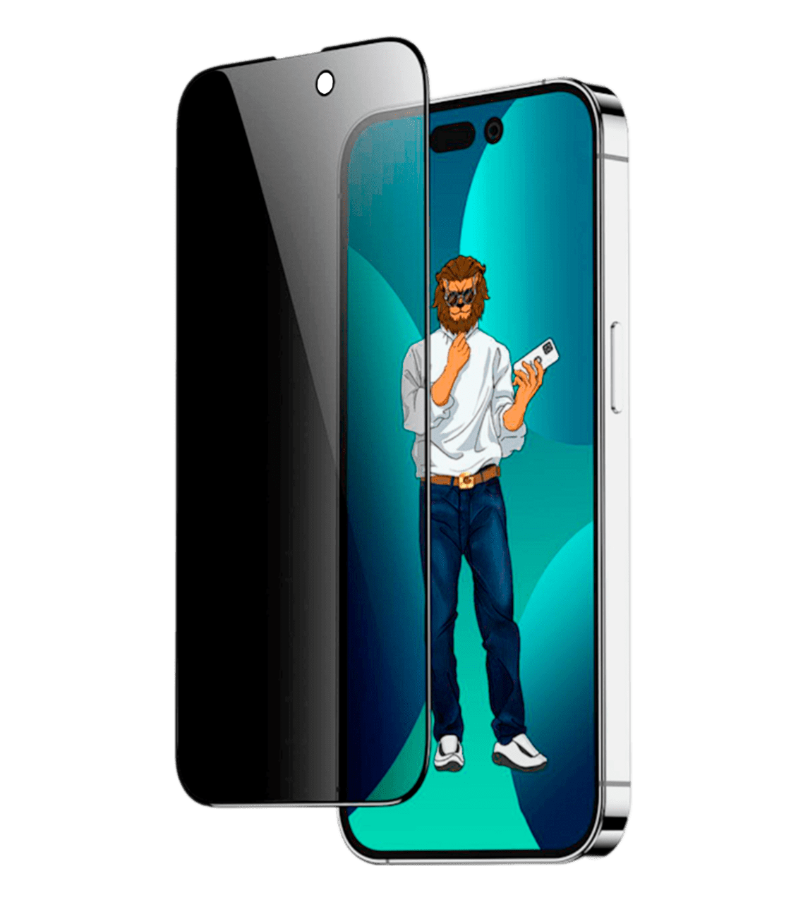 Защитное стекло Green Lion 9H Steve Privacy Anti-Peeping Full Glass For 15 Pro